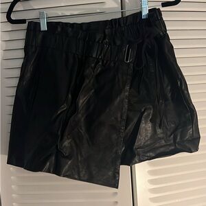 Pleather envelope skirt